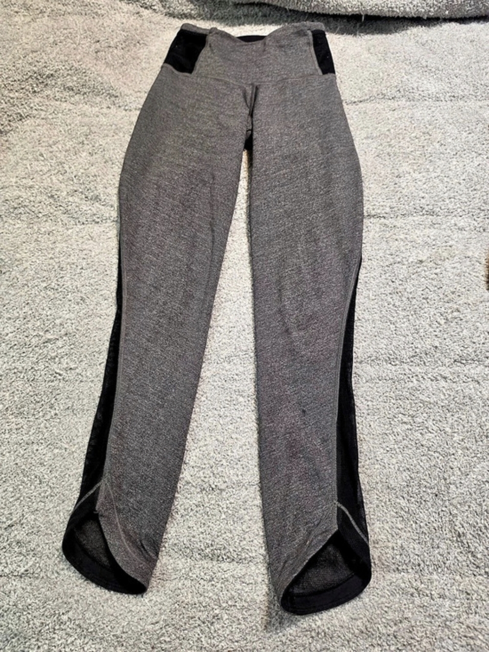 Lululemon Hit It Crop Gray & Black Athletic Leggings